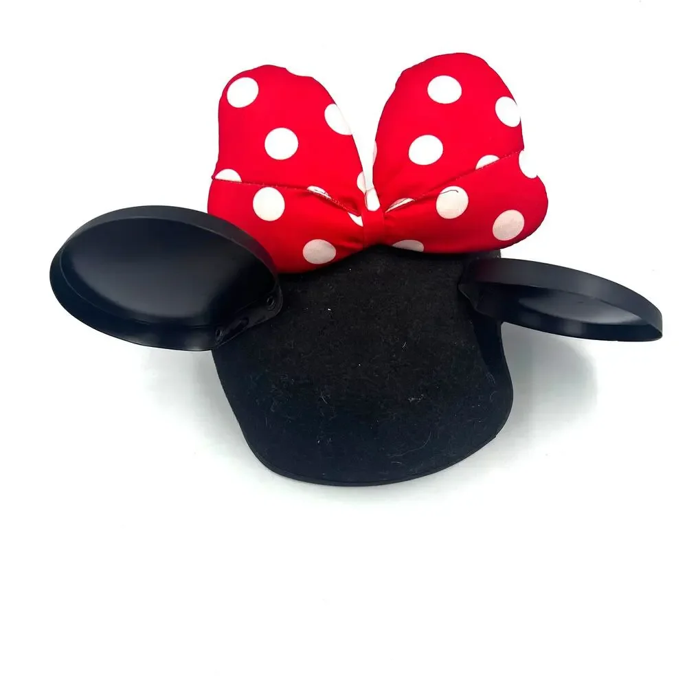 Disney Parks Minnie Mouse Ears‎ Hat Love & Kisses Red White Classic Bow Youth Sz